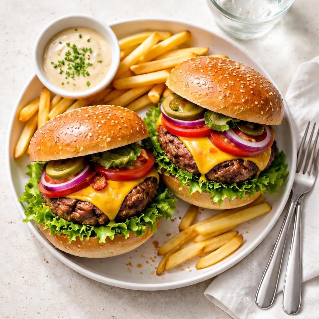 Hjemmelaget burger med gulost