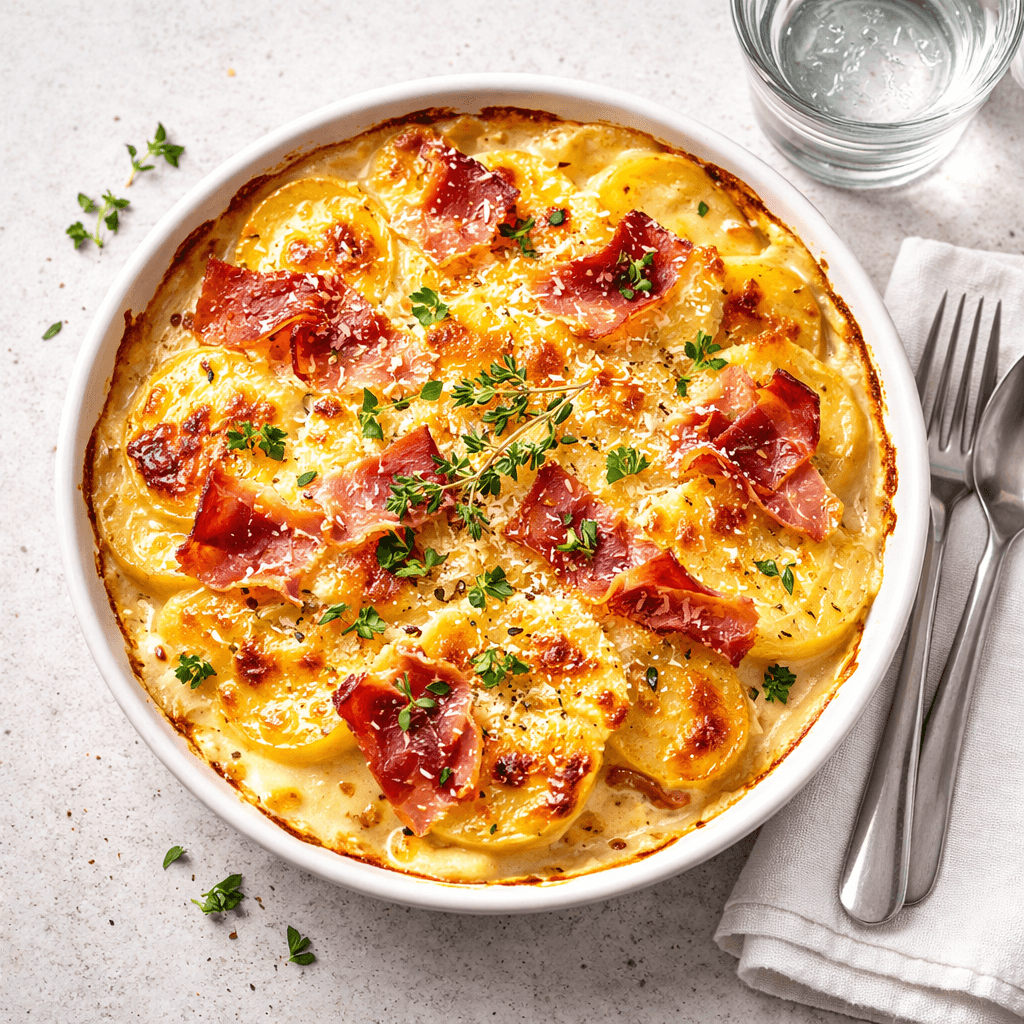 Potetgratin med spekeskinke
