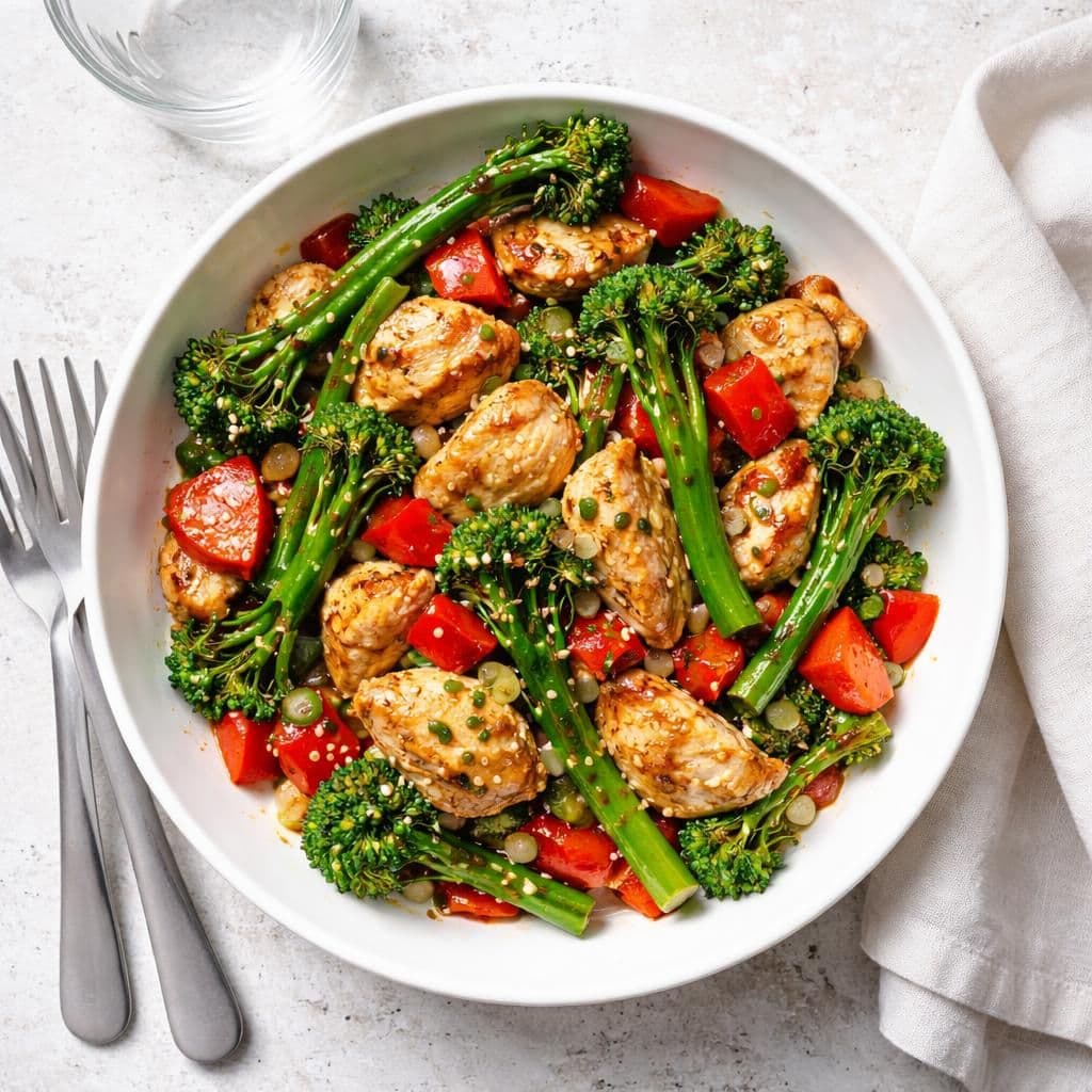 Wokstekt kalkunfilet med brokkolini og søt chilisaus