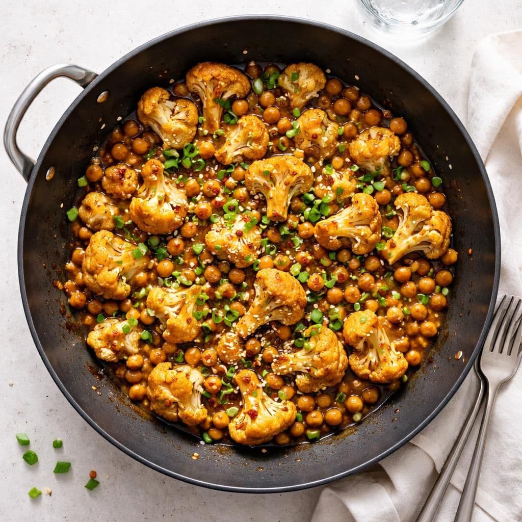 Wok med kikerter og blomkål