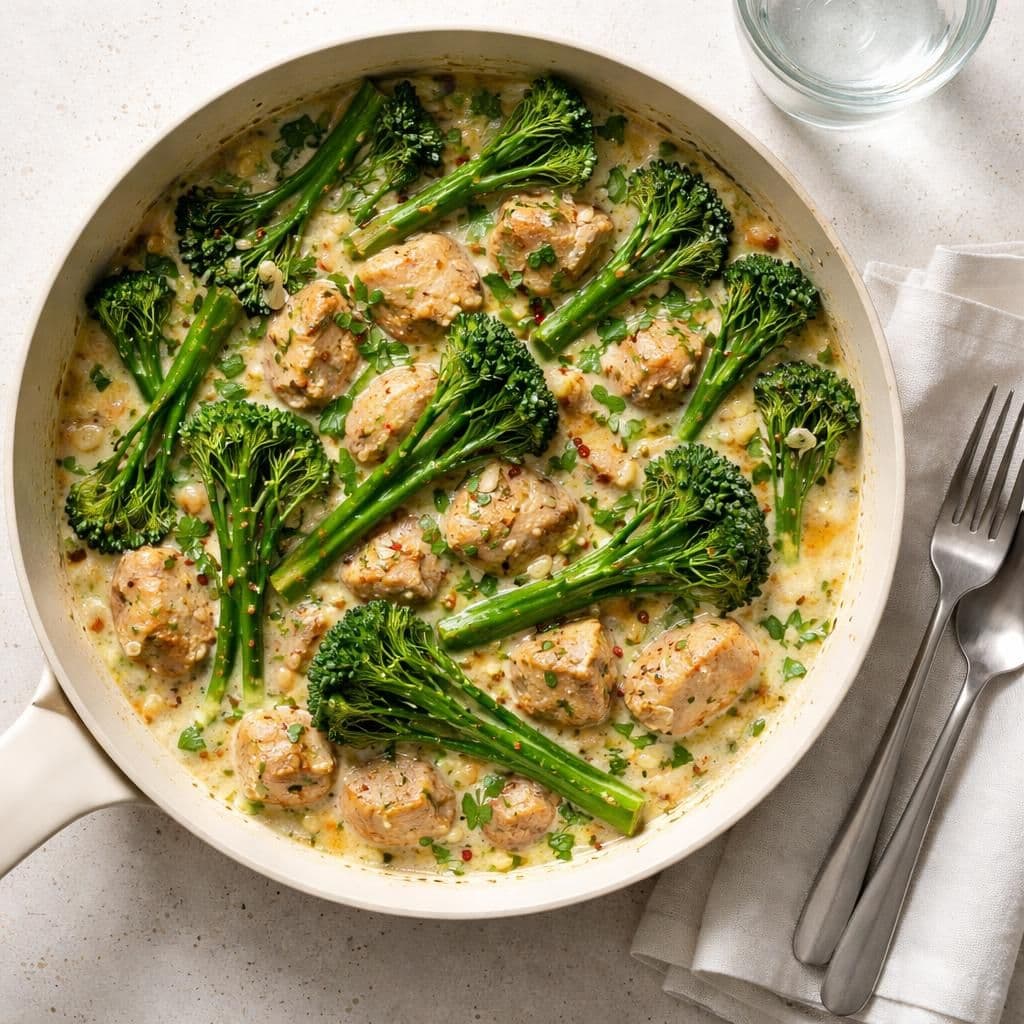 Cremet kyllinggryte med brokkolini