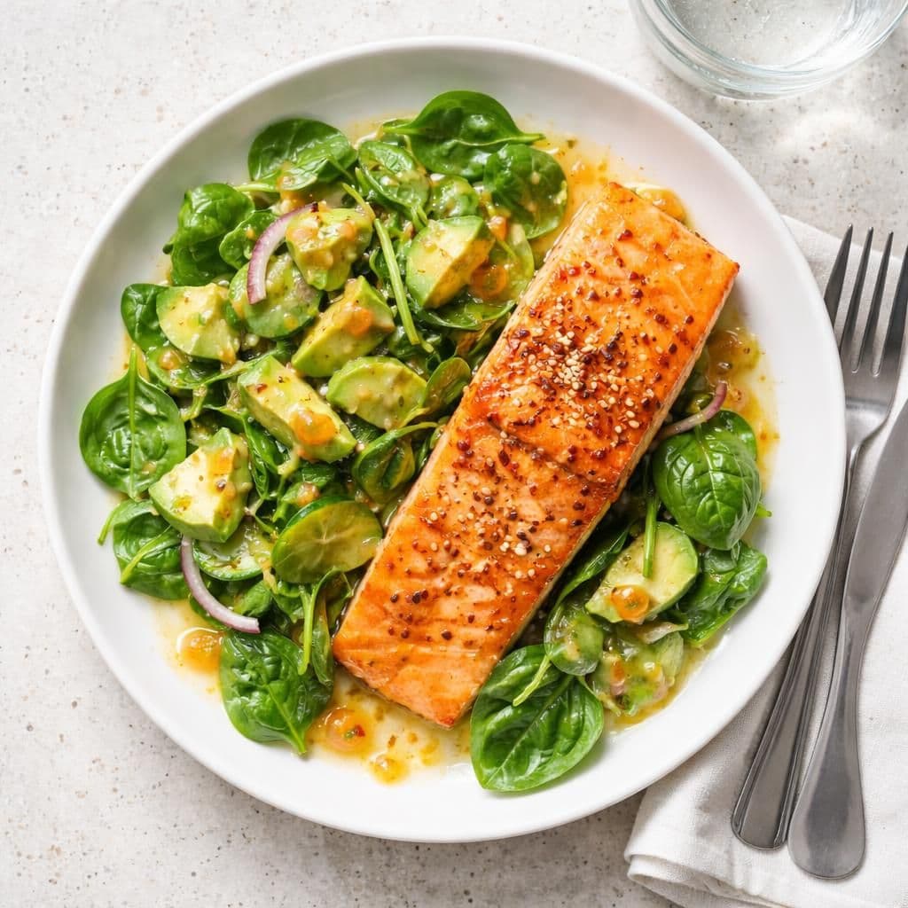 Stekt laks med avokadosalat og klementindressing