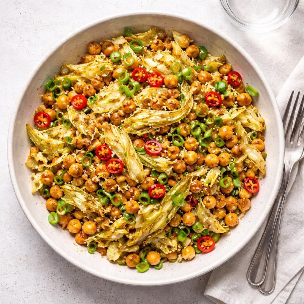 Wokstekt nykål med kikerter og chili