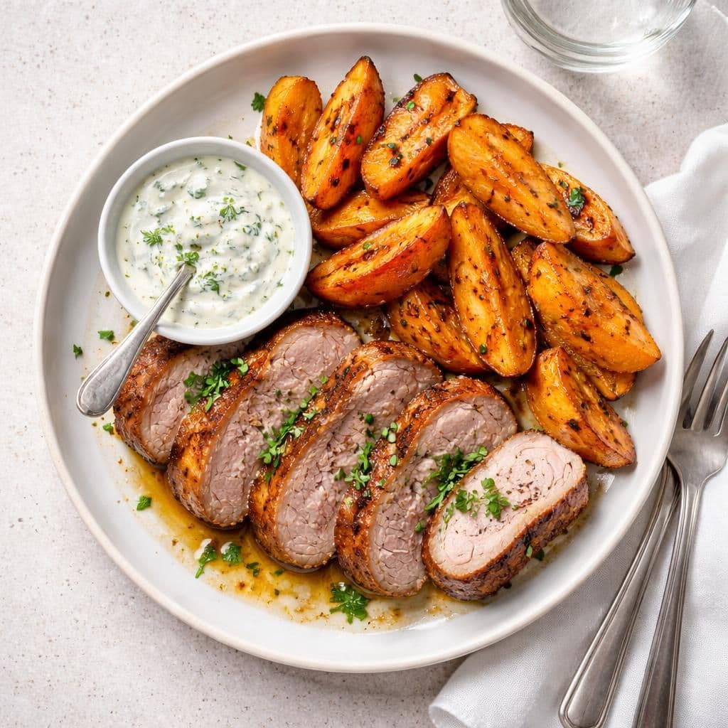 Svin indrefilet med søtpotet og lettrømmesaus