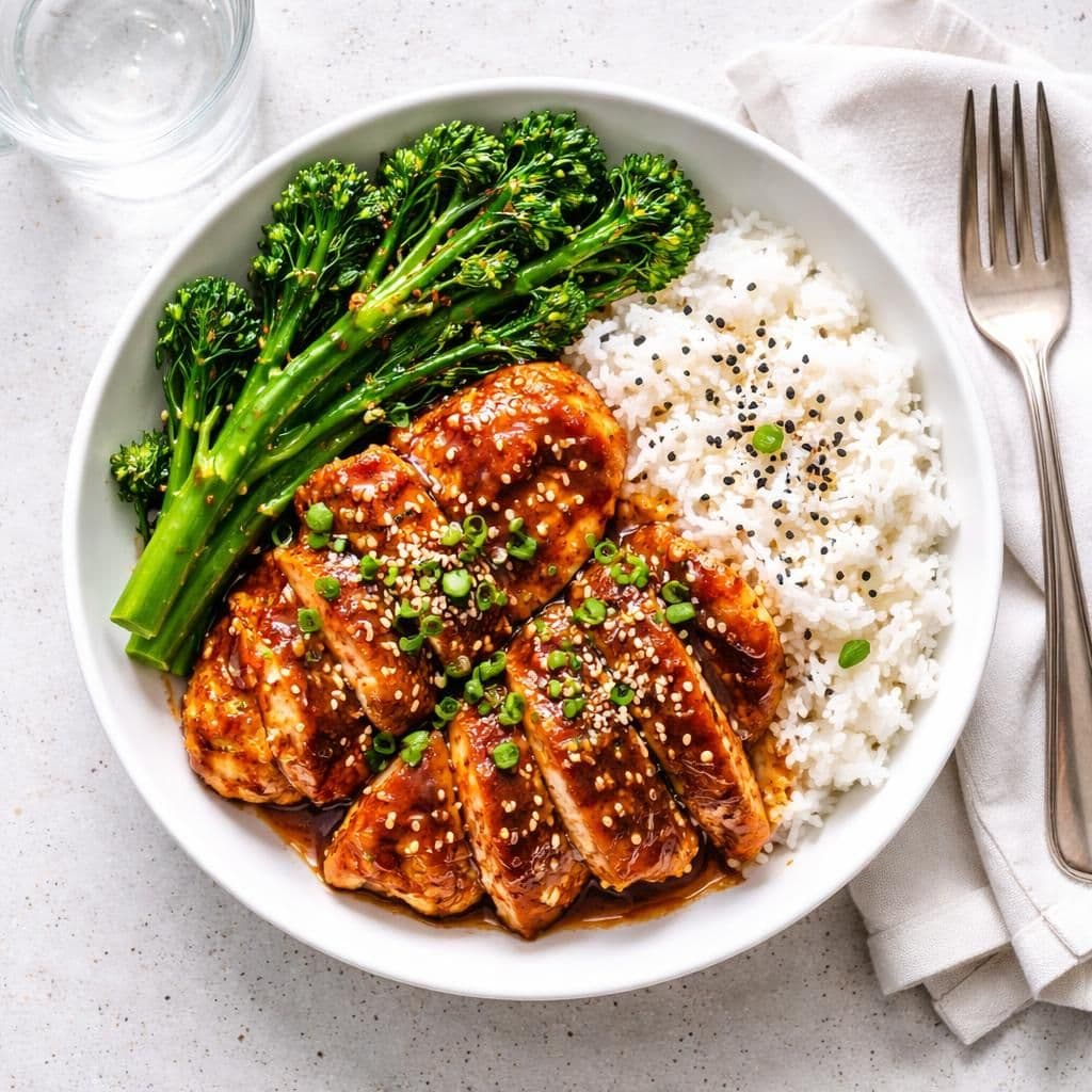 Kylling korean style med brokkolini og ris
