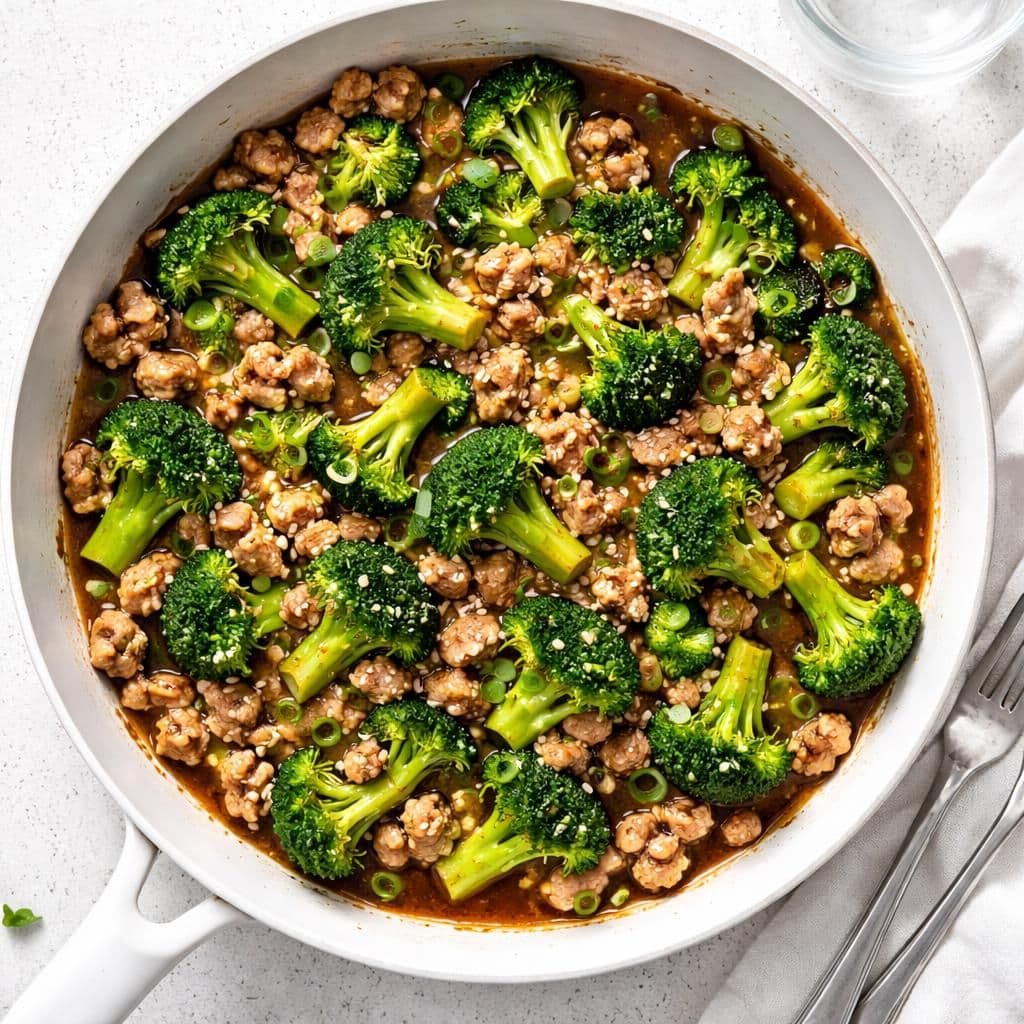 Kyllingkjøttdeig med brokkoli og soyasaus i wok