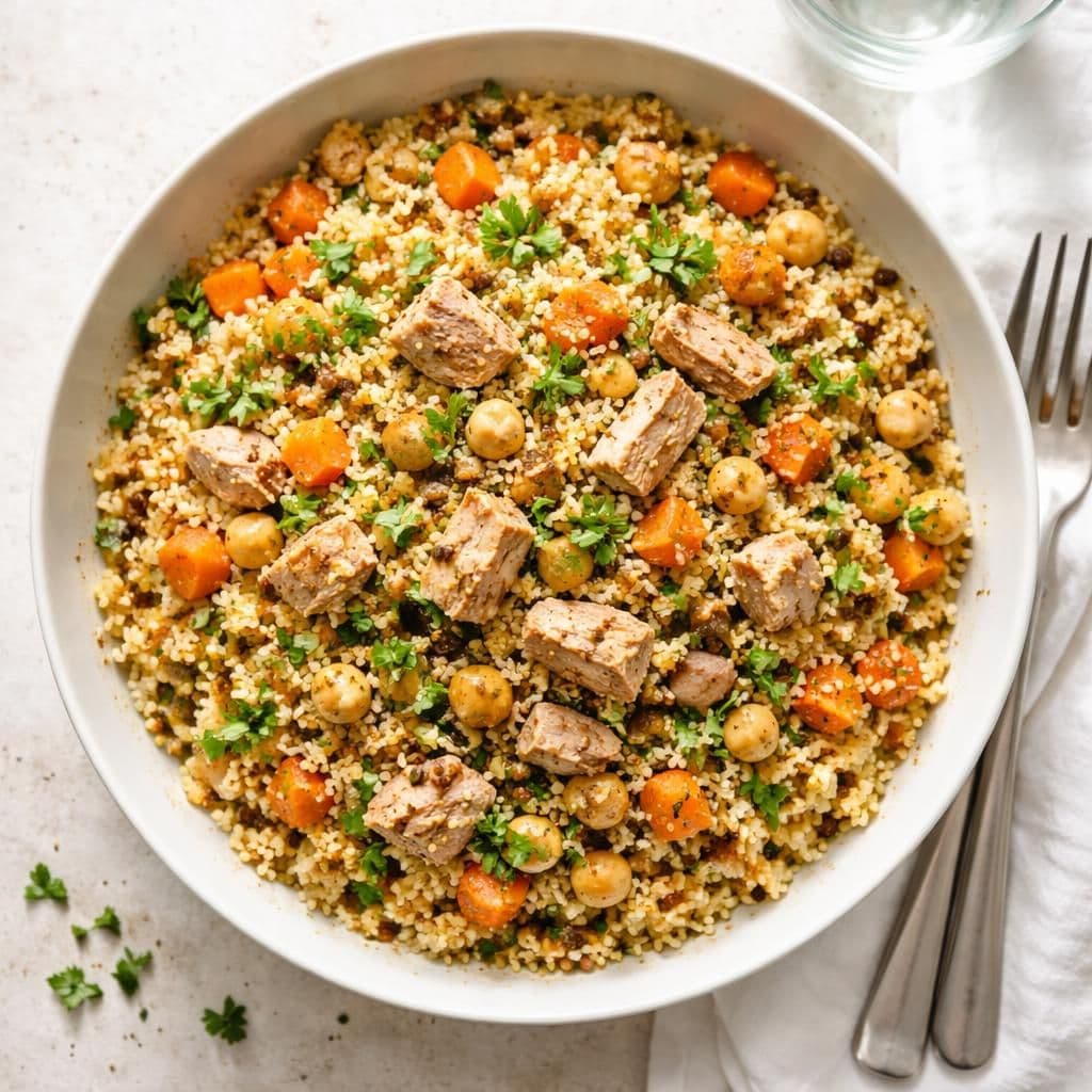 Couscous med hermetisk tunfisk og marokkansk krydder