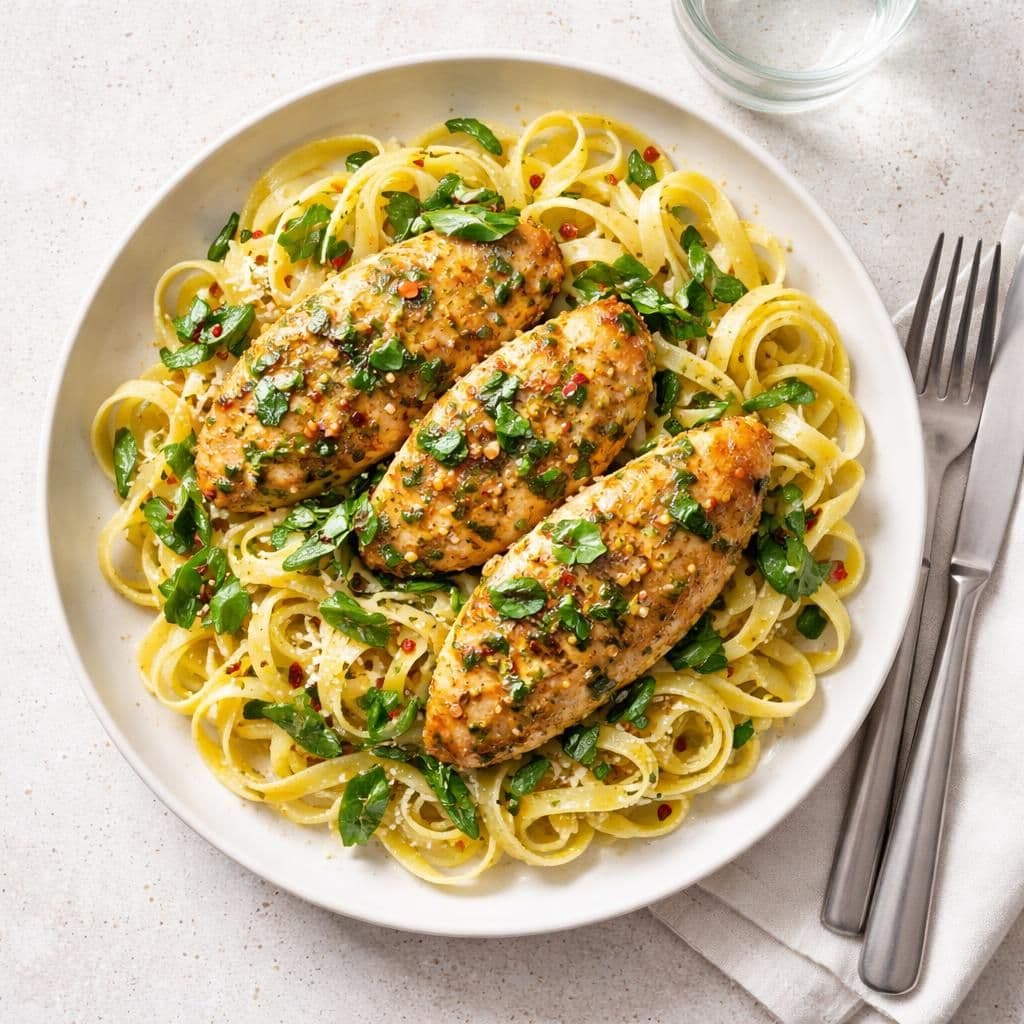 Kylling minuttfilet med ramsløk og tagliatelle