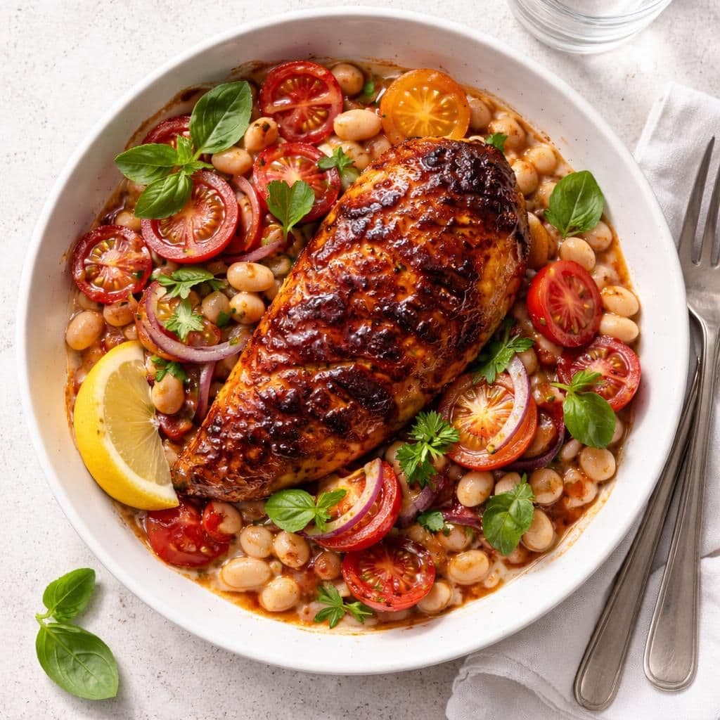 Kylling BBQ-filet med tomatsalat og hvite bønner – middag fra Spar
uke 21