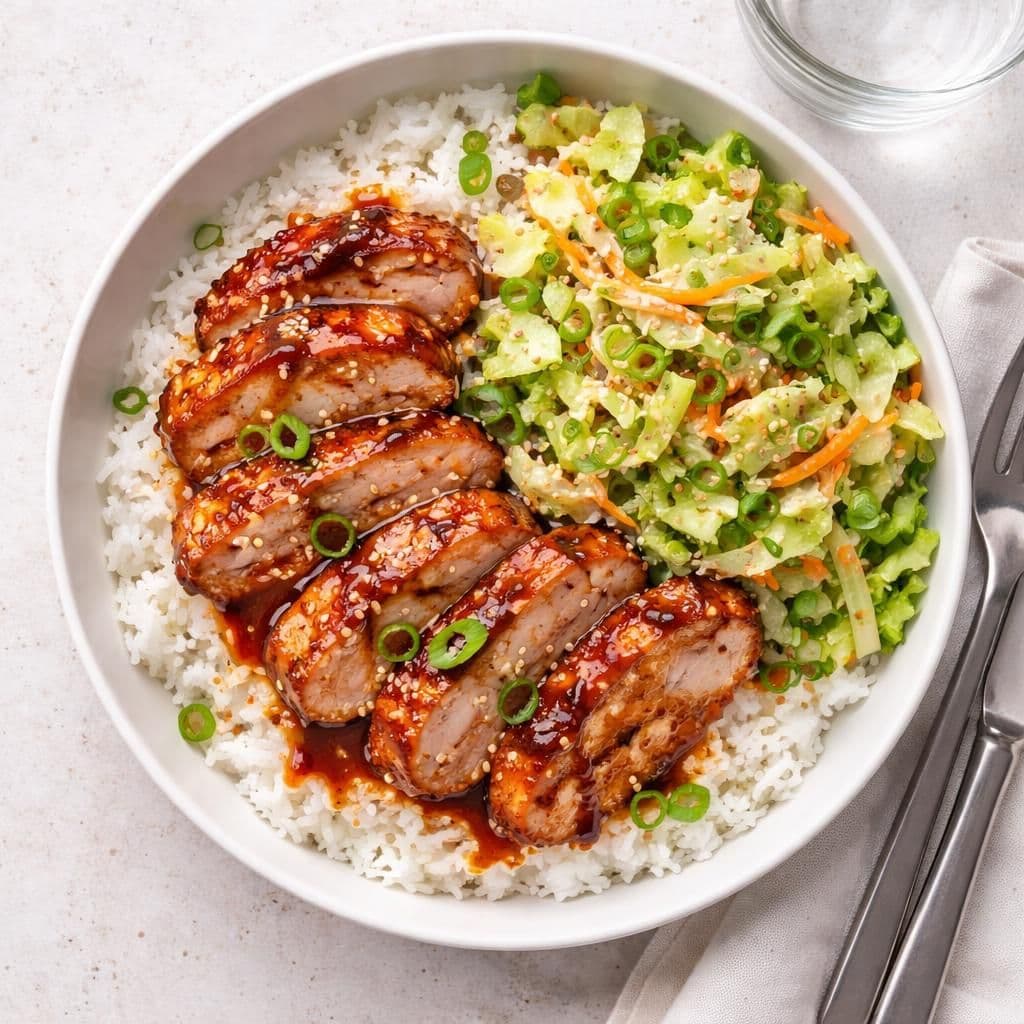 Indrefilet svin korean BBQ med ris og crispisalat – middag fra Bunnpris uke 21