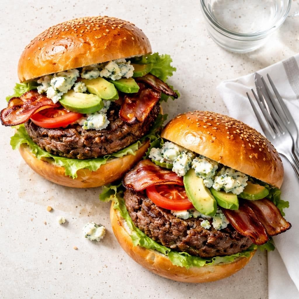 Hamburgere med bacon, avokado og selbu blå – middag fra Bunnpris uke 21