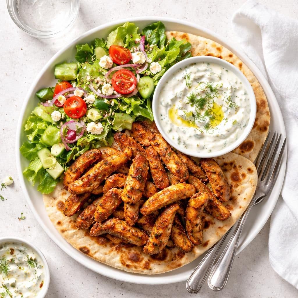 Kyllingfilet gyros med tzatziki og pitabrød – middag fra Rema 1000 uke 21