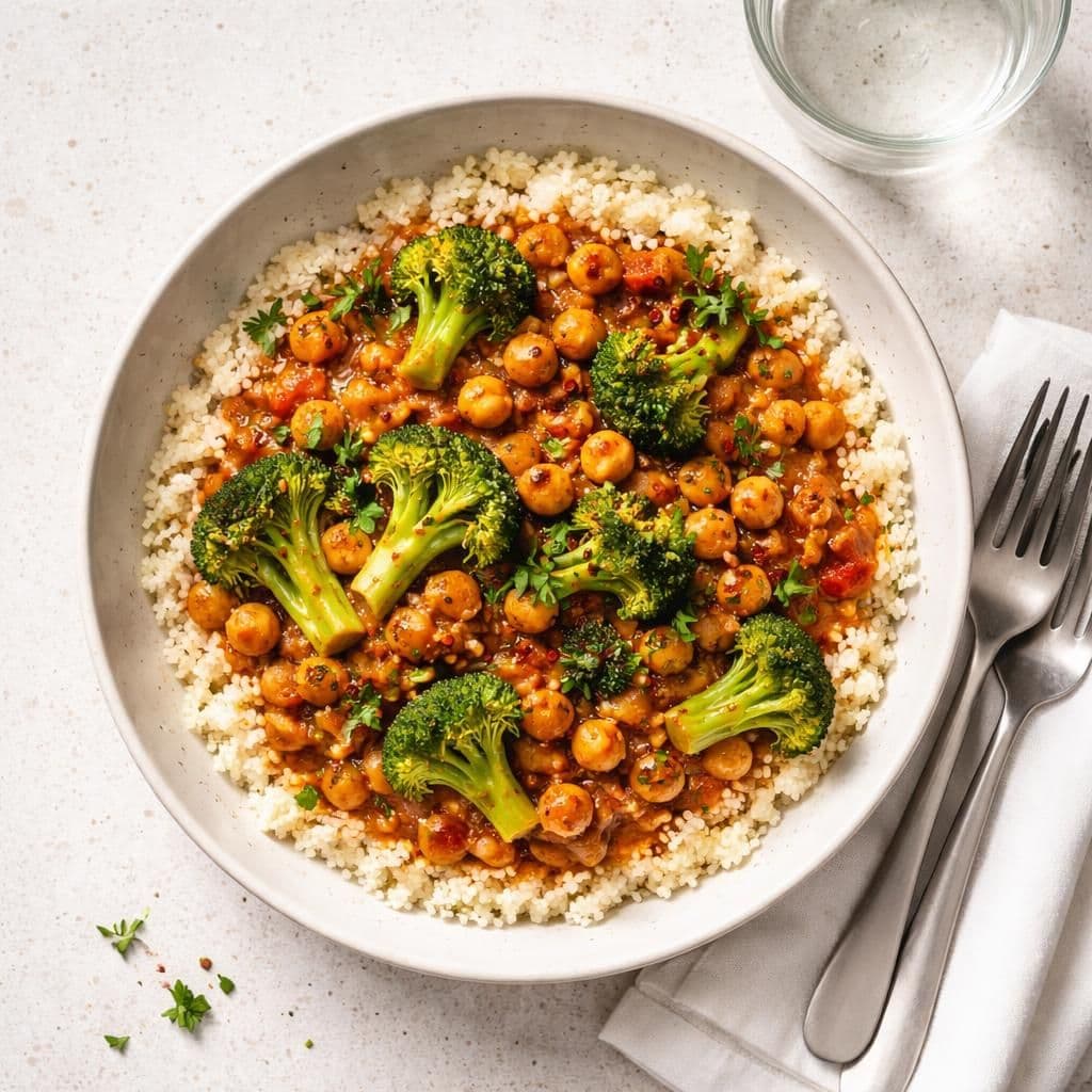 Kikertgryte med brokkoli og couscous – middag fra Rema 1000 uke 21