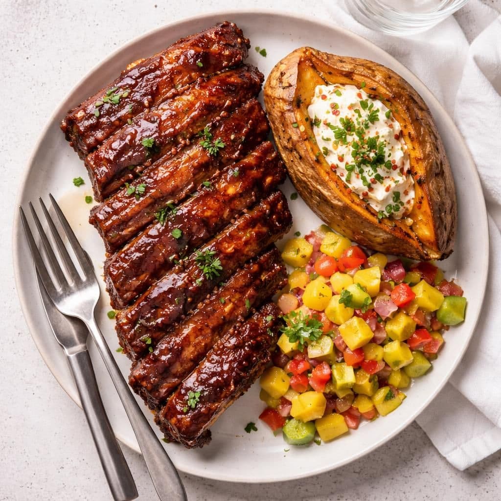 BBQ spareribs med mangosalsa og søtpotet – middag fra Spar
uke 21