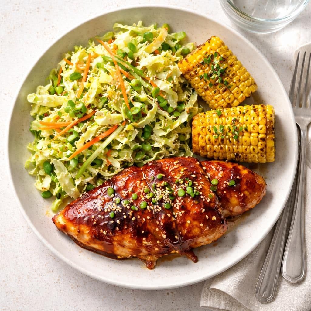Grillfilet kylling korean style med kinakålsalat og mais – middag fra Kiwi uke 22