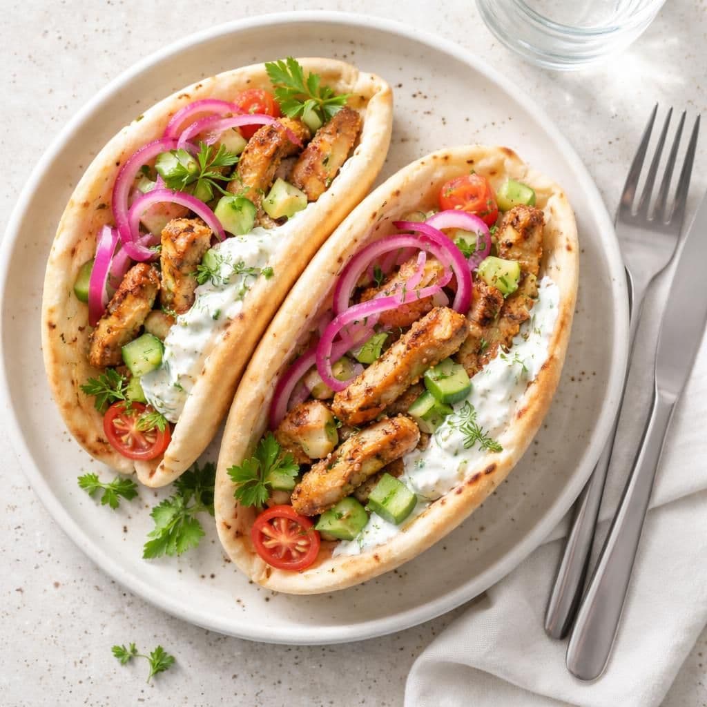Kyllinggyros med tzatziki og syltet rødløk – middag fra Rema 1000 uke 22