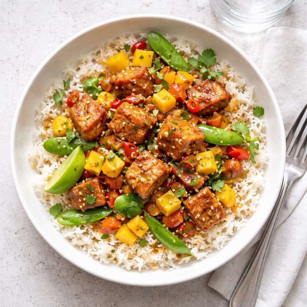 Tunfisk hot thai chili med basmatiris og mango
