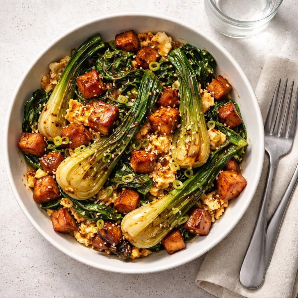 Wok med pak choy, egg og søtpotet i soyasaus – middag fra Kiwi uke 22