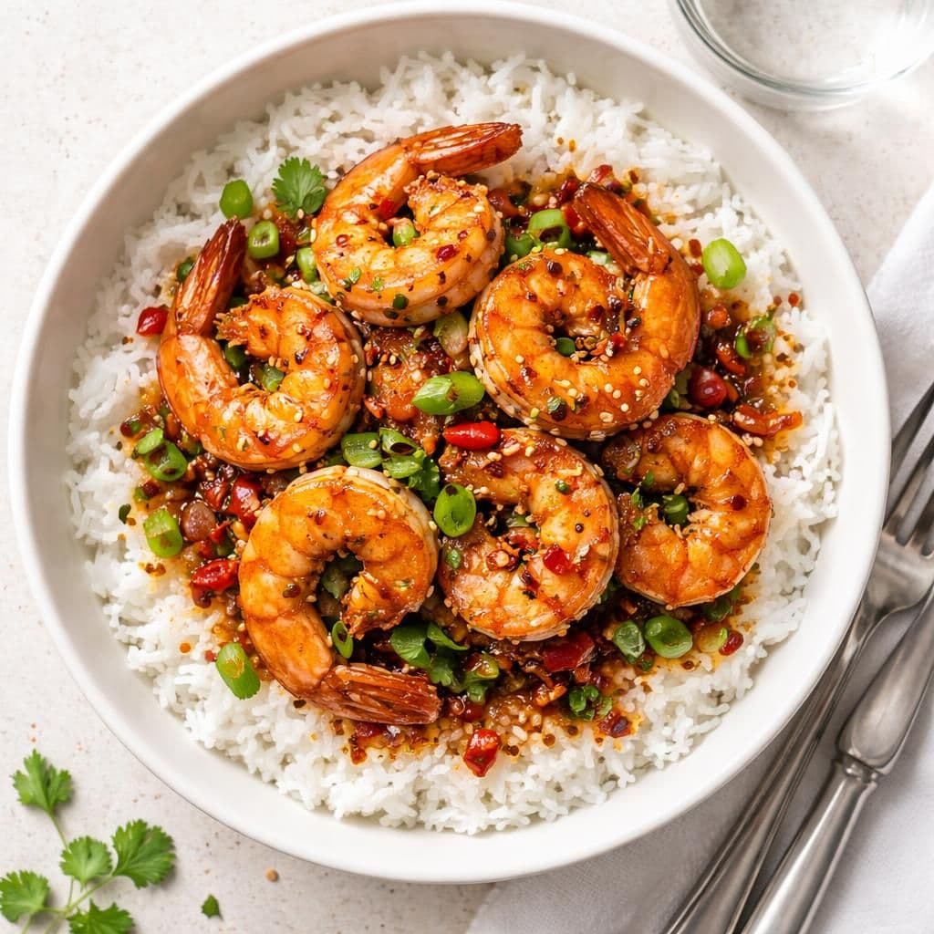 Scampi wok med pepper, hvitløk og ris – middag fra Meny uke 22