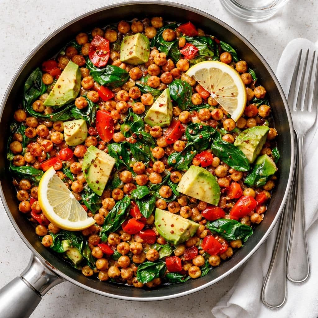Kikerter og avokado med paprika og spinat – middag fra Spar
uke 22