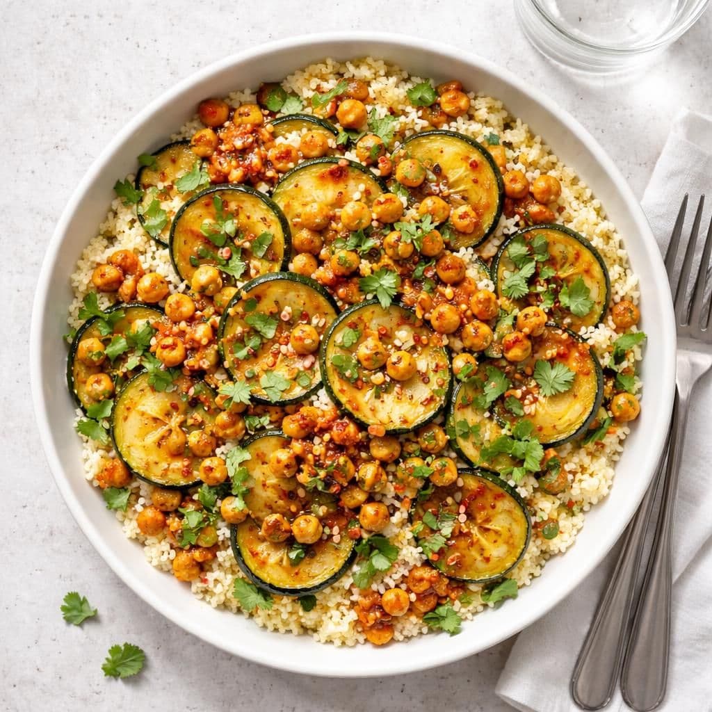 Couscous med squash, kikerter og harissa