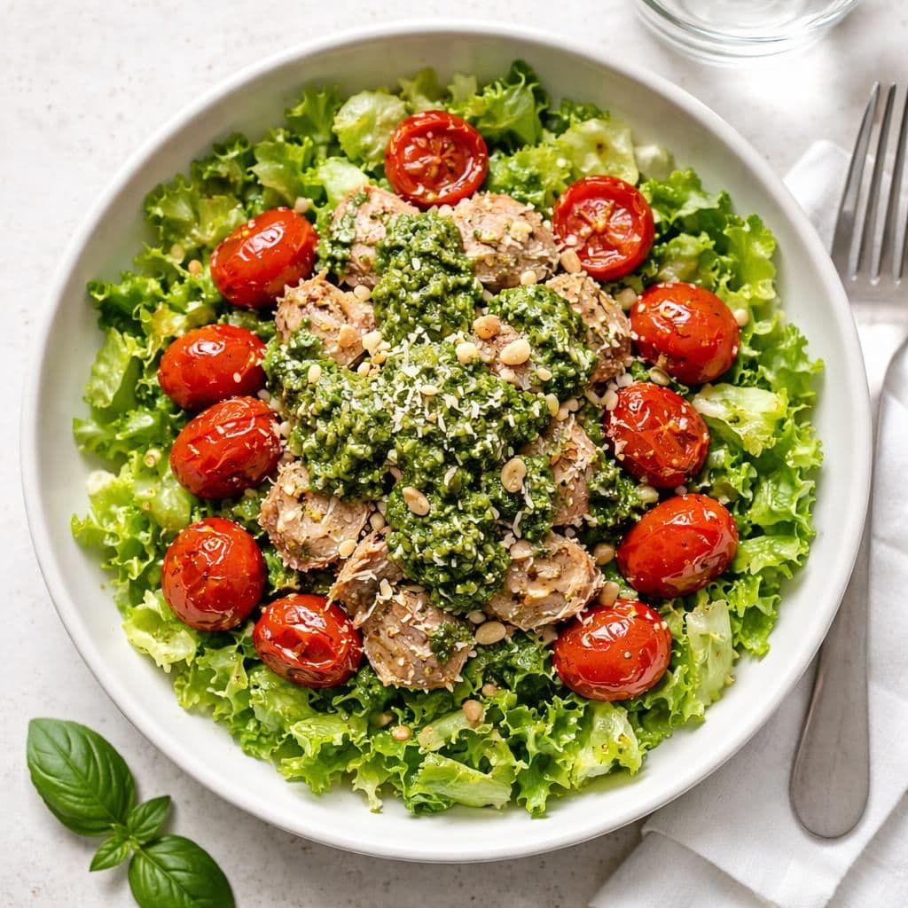 Tunfisk med pesto, piccolotomater og crispisalat – middag fra Coop Prix uke 22
