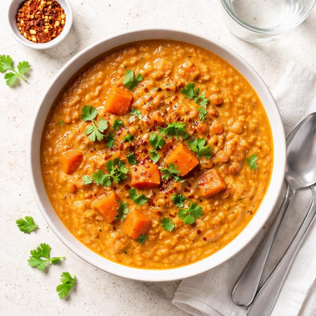 Linsesuppe med søtpotet og røkt paprika